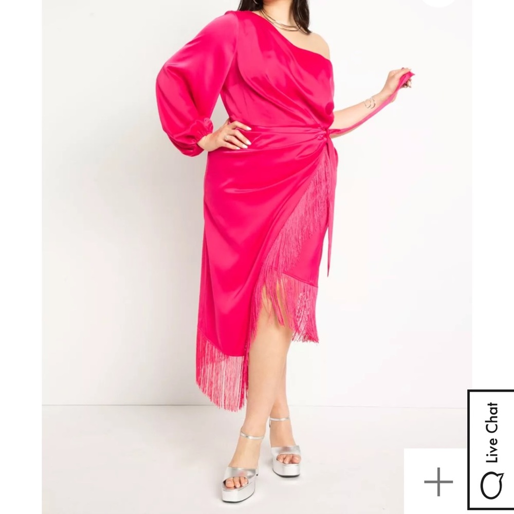 BRAND NEW Eloquii fuchsia satin dress size 16